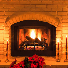 Fireplace Log Grate, 609.6mm Heavy Duty Fireplace Grate with 6 Support Legs, 19.05mm Solid Powder-coated Steel Bars, Log Firewood Burning Rack Holder for Indoor and Outdoor Fireplace