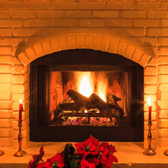 Fireplace Log Grate, 685.8mm Heavy Duty Fireplace Grate with 6 Support Legs, 19.05mm Solid Powder-coated Steel Bars, Log Firewood Burning Rack Holder for Indoor and Outdoor Fireplace