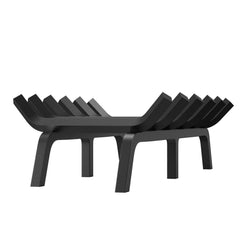 Fireplace Log Grate, 685.8mm Heavy Duty Fireplace Grate with 6 Support Legs, 19.05mm Solid Powder-coated Steel Bars, Log Firewood Burning Rack Holder for Indoor and Outdoor Fireplace