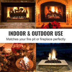 VEVOR Fireplace Log Grate, 762mm Heavy Duty Fireplace Grate with 6 Support Legs, 19.05mm Solid Powder-coated Steel Bars, Log Firewood Burning Rack Holder for Indoor and Outdoor Fireplace