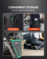 Combination Wrench Set 24 PCS SAE 1/4" - 7/8" Metric 8-19mm Organizer Rack