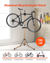 Bike Repair Stand, Max. 49.9 kg Heavy-duty Bicycle Work Stand with 1025-1510 mm Adjustable Height & Large Tool Tray, Foldable Ebike Maintenance Rack, Shop Home Mechanics for Mountain Road Bike