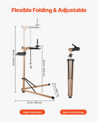 Bike Repair Stand, Max. 49.9 kg Heavy-duty Bicycle Work Stand with 1025-1510 mm Adjustable Height & Large Tool Tray, Foldable Ebike Maintenance Rack, Shop Home Mechanics for Mountain Road Bike