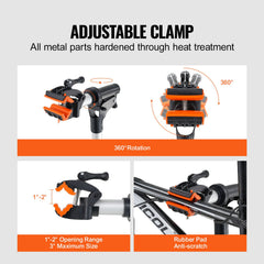 Bike Repair Stand, 66 lbs Heavy-duty Aluminum Bicycle Repair Stand, Adjustable Height Bike Maintenance Workstand with Magnetic Tool Tray Telescopic Arm, Foldable Bike Work Stand for Home, Shops