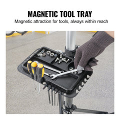 Bike Repair Stand, 66 lbs Heavy-duty Aluminum Bicycle Repair Stand, Adjustable Height Bike Maintenance Workstand with Magnetic Tool Tray Telescopic Arm, Foldable Bike Work Stand for Home, Shops