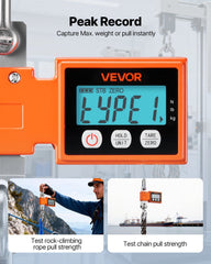 Digital Crane Scale, 1100 lbs/500 kg Max Capacity, Heavy Duty Industrial Hanging Scale with Cast Aluminum Case & LCD Display, 100 g Division & 3 Unit Switch, Auto-Off Setting for Garage