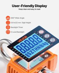 Digital Crane Scale, 4400 lbs/2000 kg Max Capacity, Heavy Duty Industrial Hanging Scale with Cast Aluminum Case & LCD Display, 500 g Division & 3 Unit Switch, Remote Control for Garage Factory