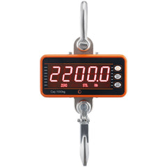 Digital Crane Scale, 2200 lbs/1000 kg, Industrial Heavy Duty Hanging Scale with Remote Control, Cast Aluminum Case & LED Screen, High Precision for Construction, Factory, Farm, Hunting (Orange)