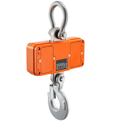 Digital Crane Scale, 2200 lbs/1000 kg, Industrial Heavy Duty Hanging Scale with Remote Control, Cast Aluminum Case & LED Screen, High Precision for Construction, Factory, Farm, Hunting (Orange)