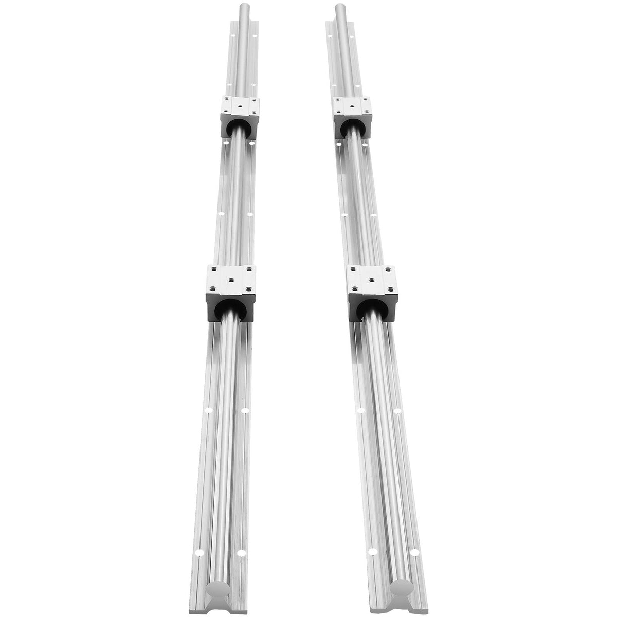 Linear Guide Rail Set, SBR16 1000mm, 2 PCS 39.4 in/1000 mm SBR16 Guide Rails and 4 PCS SBR16UU Slide Blocks, Linear Rails and Bearings Kit for Automated Machines DIY Project CNC Router Machines