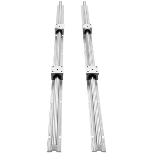 Linear Guide Rail Set, SBR16 1000mm, 2 PCS 39.4 in/1000 mm SBR16 Guide Rails and 4 PCS SBR16UU Slide Blocks, Linear Rails and Bearings Kit for Automated Machines DIY Project CNC Router Machines