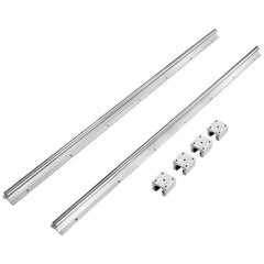 Linear Guide Rail Set, SBR16 1000mm, 2 PCS 39.4 in/1000 mm SBR16 Guide Rails and 4 PCS SBR16UU Slide Blocks, Linear Rails and Bearings Kit for Automated Machines DIY Project CNC Router Machines