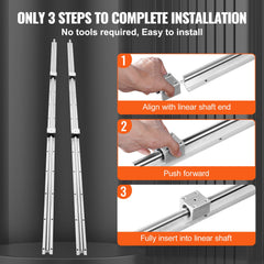 Linear Guide Rail Set, SBR16 2000mm, 2 PCS 78.7 in/2000 mm SBR16 Guide Rails and 4 PCS SBR16UU Slide Blocks, Linear Rails and Bearings Kit for Automated Machines DIY Project CNC Router Machines