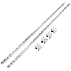 Linear Guide Rail Set, SBR16 2000mm, 2 PCS 78.7 in/2000 mm SBR16 Guide Rails and 4 PCS SBR16UU Slide Blocks, Linear Rails and Bearings Kit for Automated Machines DIY Project CNC Router Machines