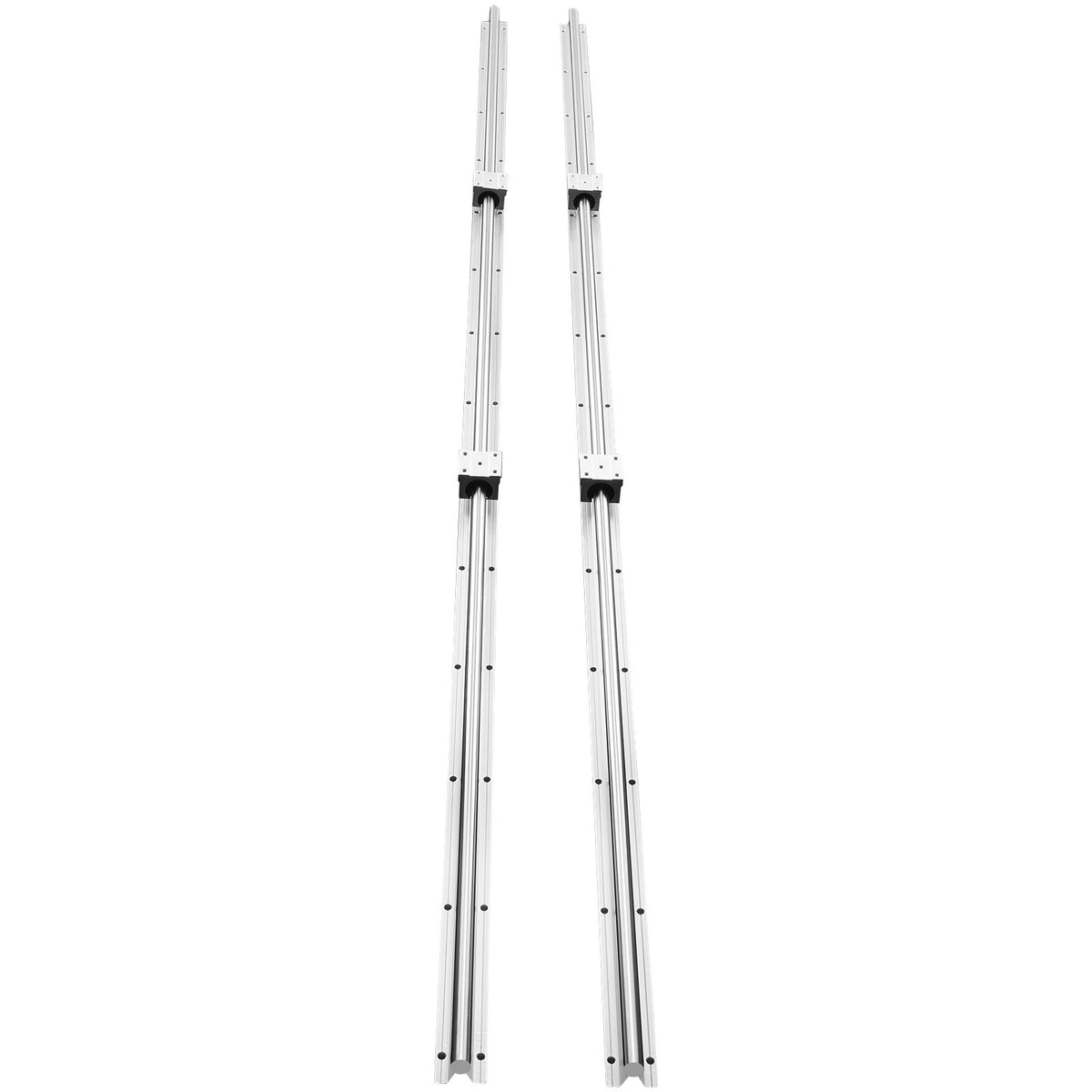 Linear Guide Rail Set, SBR20 2200mm, 2 PCS 86.6 in/2200 mm SBR20 Guide Rails and 4 PCS SBR20UU Slide Blocks, Linear Rails and Bearings Kit for Automated Machines DIY Project CNC Router Machines