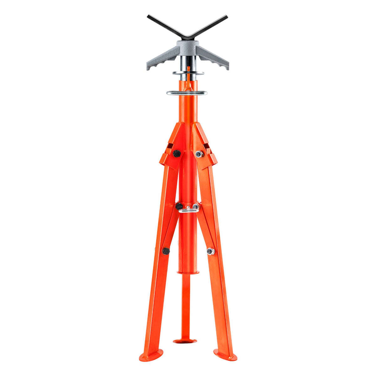 Pipe Stand, 2500LBS Heavy Duty Pipe Stands, 27.2"-52" Height Adjustable V Head Pipe Stand, 45# Steel Folding Stand for 1/2-12 inches Pipes
