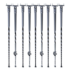 Staircase Metal Balusters, 44'' x 1/2" Galvanized Steel Decorative Banister Spindles, 10 Pack Deck Baluster with Hollow Single Baskets, Twists, Spiral Stair Railing w/ Shoes & Screws