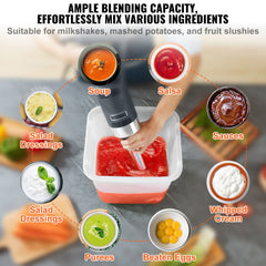 Commercial Immersion Blender, 750W 12" Heavy Duty Hand Mixer, Variable Speed Kitchen Stick Mixer with 304 Stainless Steel Blade, Multi-Purpose Portable Mixer for Soup, Smoothie, Puree, Baby Food