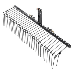 Tow Behind Landscape Rake, 1.8m Tow Dethatcher with 32 Steel Tines, Lawn Dethatcher Rake Attaches to Category 1, 3 Point Hitch for Tractor, for Leaves, Pine Needles, Straw, and Grass