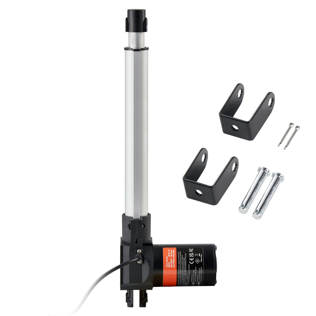 Linear Actuator 12V, 10 Inch Heavy Duty 1320lbs/6000N Linear Actuator, 0.19"/s Linear Motion Actuator with Mounting Bracket & IP44 Protection for Electric Door Industrial Machinery Vessels Cargo