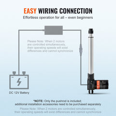 Linear Actuator 12V, 10 Inch Heavy Duty 1320lbs/6000N Linear Actuator, 0.19"/s Linear Motion Actuator with Mounting Bracket & IP44 Protection for Electric Door Industrial Machinery Vessels Cargo