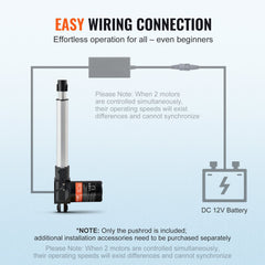 Linear Actuator 12V, 8 Inch Heavy Duty 1320lbs/6000N Linear Actuator, 0.19"/s Linear Motion Actuator with Mounting Bracket & IP44 Protection for Electric Door Industrial Machinery Vessels Cargo
