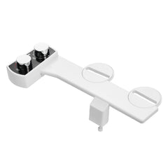 Bidet Attachment for Toilet, Non-Electric Bidet Toilet Seat Attachment - Dual Retractable Nozzles, Adjustable Water Pressure,  Easily Installed Cold Water Sprayer for Rear Feminine Wash, White