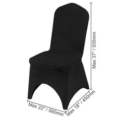 50 PCS Black Chair Covers Polyester Spandex Stretch Wedding Party Banquet
