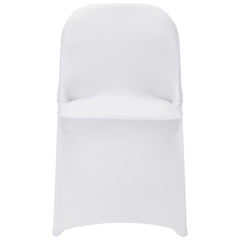 Stretch Spandex Folding Chair Covers, Universal Fitted Chair Cover, Removable Washable Protective Slipcovers, for Wedding, Holiday, Banquet, Party, Celebration, Dining (12PCS White)