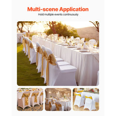 Stretch Spandex Folding Chair Covers, Universal Fitted Chair Cover, Removable Washable Protective Slipcovers, for Wedding, Holiday, Banquet, Party, Celebration, Dining (12PCS White)