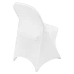 Stretch Spandex Folding Chair Covers, Universal Fitted Chair Cover, Removable Washable Protective Slipcovers, for Wedding, Holiday, Banquet, Party, Celebration, Dining (12PCS White)