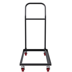 Folding Chair Dolly, Iron Commercial Cart with 12 Chairs Capacity, Folding Chairs Rack Trolley with 4 Casters, Storage Transport Dolly for Flat Stacking Plastic Resin and Wood Chairs, Black