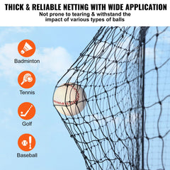 Baseball Batting Netting, Professional Softball Baseball Batting Hitting Training Net, Practice Portable Pitching Cage Net with Door & Carry Bag, Heavy Duty Enclosed PE Netting,1676CM (NET ONLY)