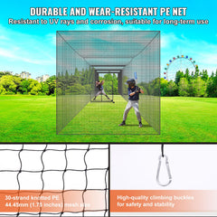 Baseball Batting Netting, Professional Softball Baseball Batting Hitting Training Net, Practice Portable Pitching Cage Net with Door & Carry Bag, Heavy Duty Enclosed PE Netting,1676CM (NET ONLY)