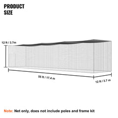 Baseball Batting Netting, Professional Softball Baseball Batting Hitting Training Net, Practice Portable Pitching Cage Net with Door & Carry Bag, Heavy Duty Enclosed PE Netting,1676CM (NET ONLY)