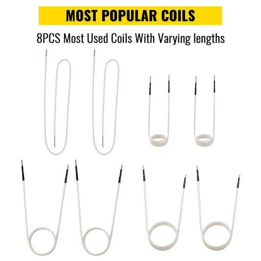 Induction Heater Inductor Coil Kits, Magnetic Mini Induction Heater Kit, Flameless Heat Accessories 8pcs, Heat Resistant Induction Heater Tool with Flexibility For Removing Rusty Bolts and Nuts