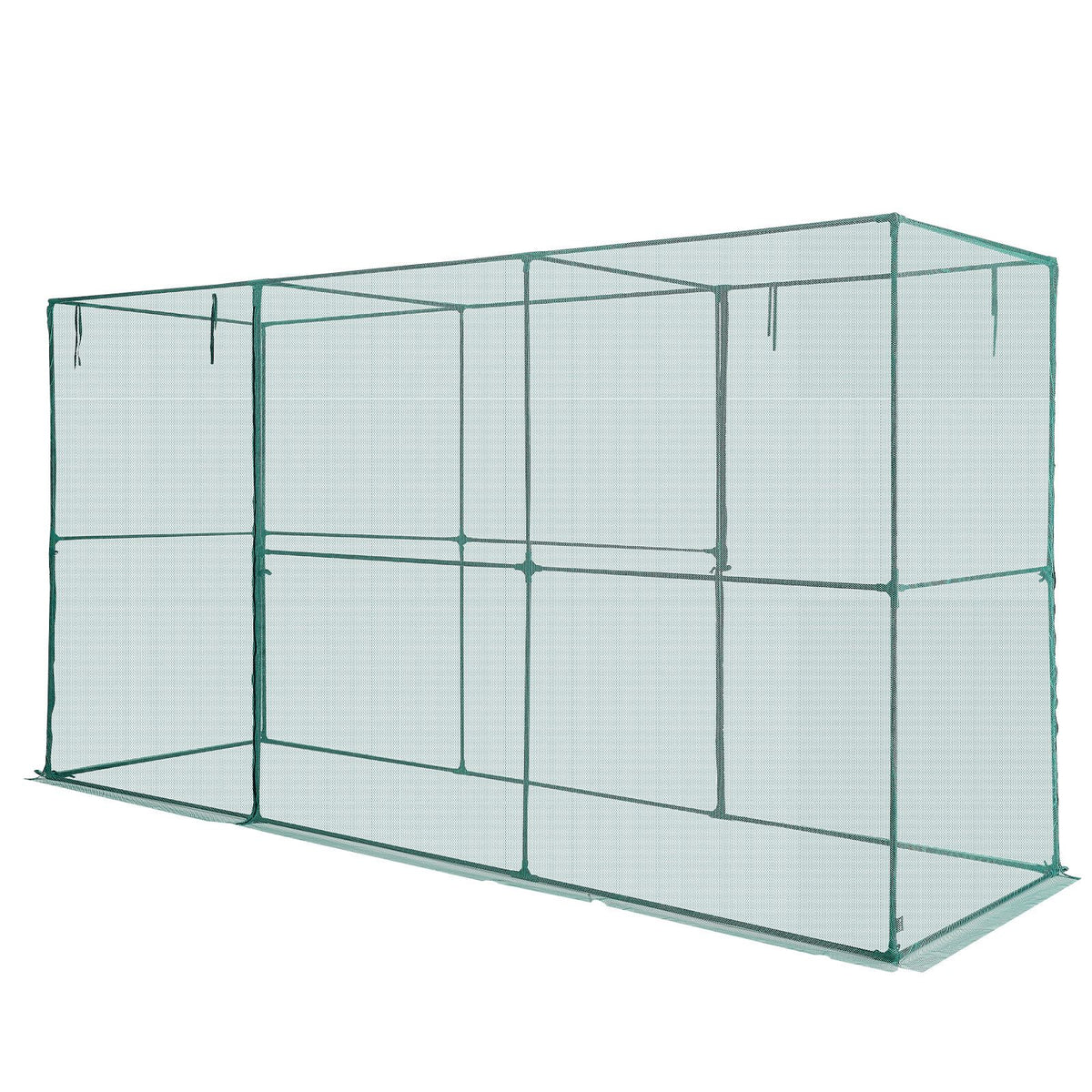 Crop Cage, 3.56 x 1.2 x 1.94 m Plant Protection Tent with Zippered Door, Wind-Resistant Tall Crop Cage, Easy to Install, Outdoor Raised Bed Cover, Tomato Plant Netting for Garden Patio Lawn