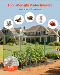 Crop Cage, 3.56 x 1.2 x 1.94 m Plant Protection Tent with Zippered Door, Wind-Resistant Tall Crop Cage, Easy to Install, Outdoor Raised Bed Cover, Tomato Plant Netting for Garden Patio Lawn