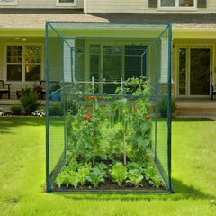 Crop Cage, 3.56 x 1.2 x 1.94 m Plant Protection Tent with Zippered Door, Wind-Resistant Tall Crop Cage, Easy to Install, Outdoor Raised Bed Cover, Tomato Plant Netting for Garden Patio Lawn