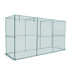 Crop Cage, 3.56 x 1.2 x 1.94 m Plant Protection Tent with Zippered Door, Wind-Resistant Tall Crop Cage, Easy to Install, Outdoor Raised Bed Cover, Tomato Plant Netting for Garden Patio Lawn