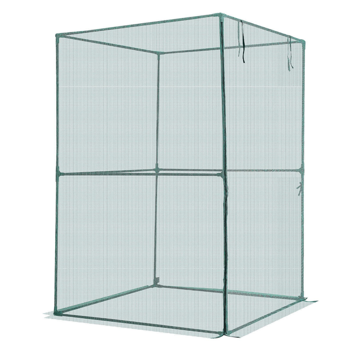 Crop Cage, 1.2 x 1.2 x 1.8 m Plant Protection Tent with Zippered Door, Wind-Resistant Tall Crop Cage, Easy to Install, Outdoor Raised Bed Cover, Tomato Plant Netting for Garden Patio Lawn