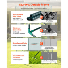 Crop Cage, 1.2 x 1.2 x 1.8 m Plant Protection Tent with Zippered Door, Wind-Resistant Tall Crop Cage, Easy to Install, Outdoor Raised Bed Cover, Tomato Plant Netting for Garden Patio Lawn