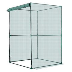 Crop Cage, 1.2 x 1.2 x 1.8 m Plant Protection Tent with Zippered Door, Wind-Resistant Tall Crop Cage, Easy to Install, Outdoor Raised Bed Cover, Tomato Plant Netting for Garden Patio Lawn