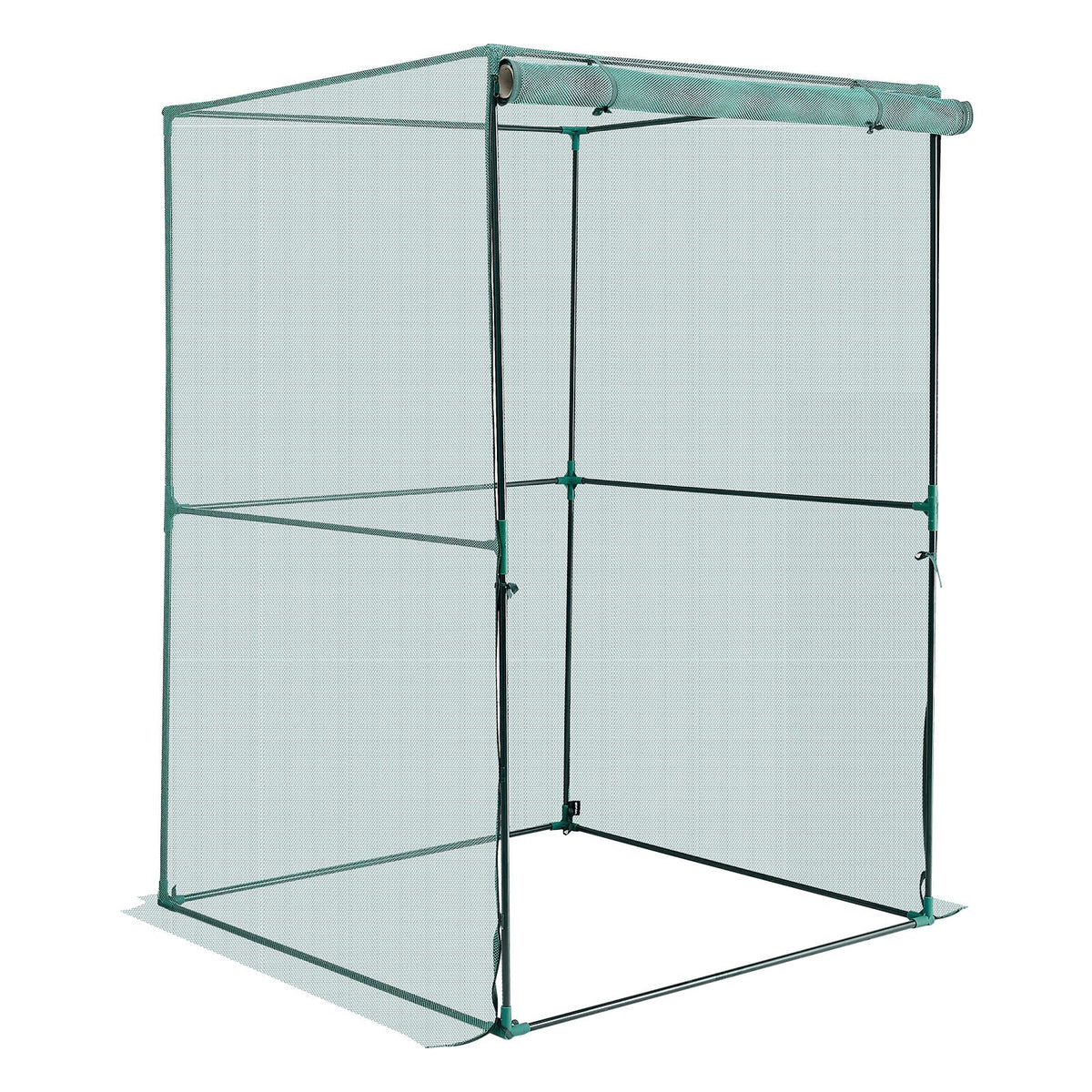 Crop Cage, 1.2 x 1.2 x 1.8 m Plant Protection Tent with Zippered Door, Wind-Resistant Tall Crop Cage, Easy to Install, Outdoor Raised Bed Cover, Tomato Plant Netting for Garden Patio Lawn