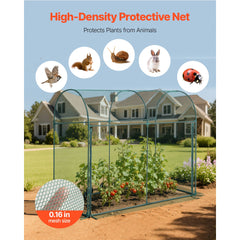 Crop Cage, 1.8 x 0.91 x 1.5 m Plant Protection Tent with Zippered Door, Wind-Resistant Tall Crop Cage, Easy to Install, Outdoor Raised Bed Cover with Frame, Plant Netting for Garden Patio Lawn