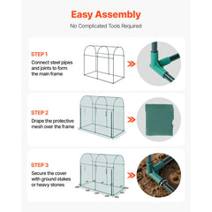 Crop Cage, 1.8 x 0.91 x 1.5 m Plant Protection Tent with Zippered Door, Wind-Resistant Tall Crop Cage, Easy to Install, Outdoor Raised Bed Cover with Frame, Plant Netting for Garden Patio Lawn