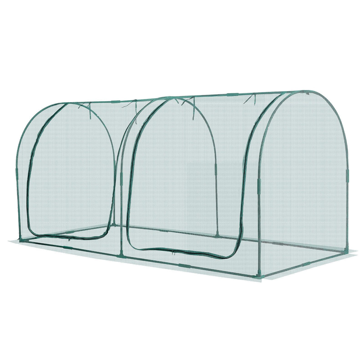 Crop Cage, 2.48 x 1.2 x 1.2 m Plant Protection Tent with Zippered Door, Wind-Resistant Tall Crop Cage, Easy to Install, Outdoor Raised Bed Cover with Frame, Plant Netting for Garden Patio Lawn