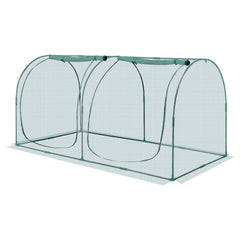 Crop Cage, 2.48 x 1.2 x 1.2 m Plant Protection Tent with Zippered Door, Wind-Resistant Tall Crop Cage, Easy to Install, Outdoor Raised Bed Cover with Frame, Plant Netting for Garden Patio Lawn