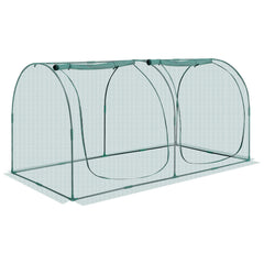 Crop Cage, 2.48 x 1.2 x 1.2 m Plant Protection Tent with Zippered Door, Wind-Resistant Tall Crop Cage, Easy to Install, Outdoor Raised Bed Cover with Frame, Plant Netting for Garden Patio Lawn