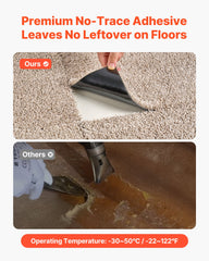 Carpet Tiles 457x457 mm, 10 Pack Carpet Square Rug Detachable & Damage-free, Self Adhesive Home Floor Soft Plush Padded for 2.1㎡ Coverage, Easy DIY for Living Room & Bedroom, Light Brown